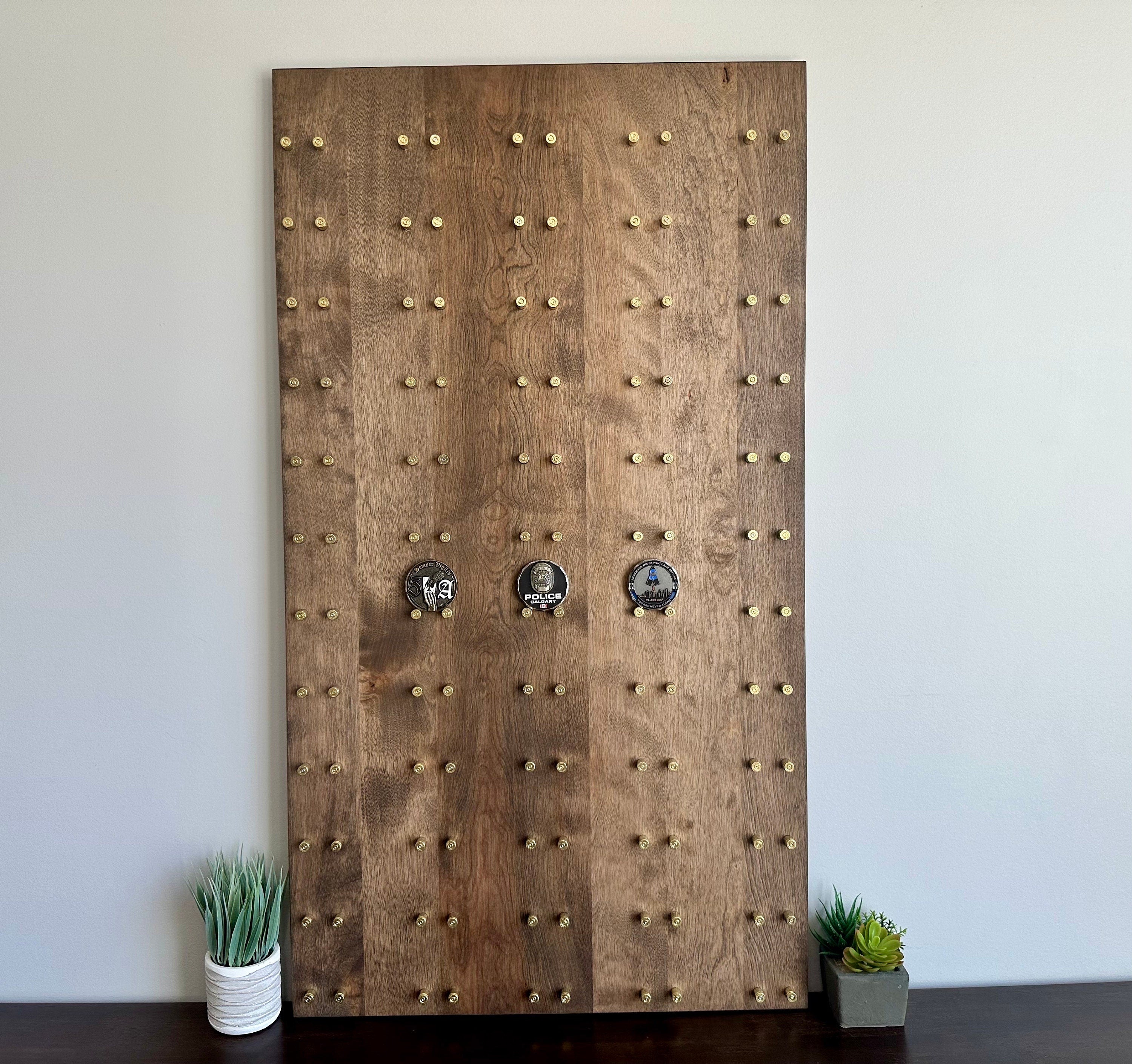 High-Capacity Vertical Challenge Coin Display | 20"x36" | 77 Coins