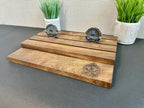 Rustic Wood Challenge Coin Display: Police Gift, Thin Blue Line
