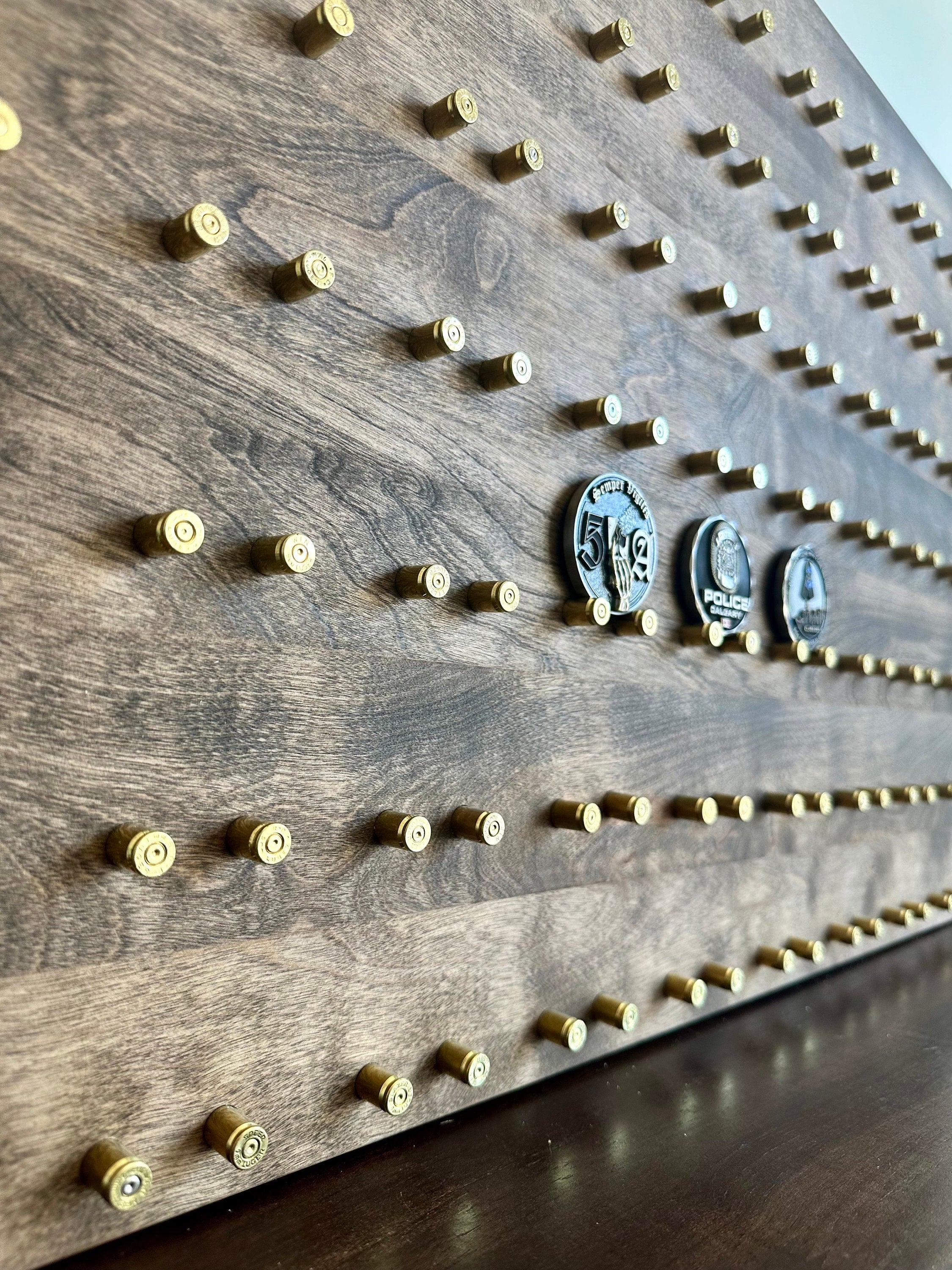 Premium High-Capacity Challenge Coin Display | 20"x36" | 77 Coins