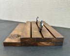 Rustic Wood Challenge Coin Display: Police Gift, Thin Blue Line