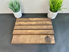 Rustic Wood Challenge Coin Display: Police Gift, Thin Blue Line