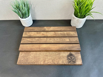 Rustic Wood Challenge Coin Display: Police Gift, Thin Blue Line