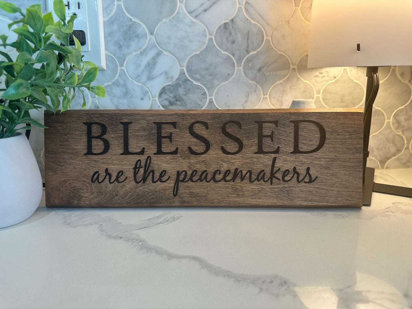 Blessed Are the Peacemakers Wooden Decor Sign