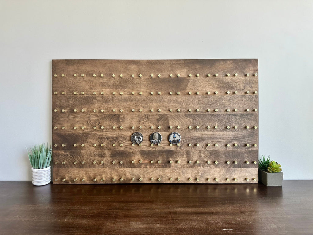 Premium High-Capacity Challenge Coin Display | 20"x36" | 77 Coins