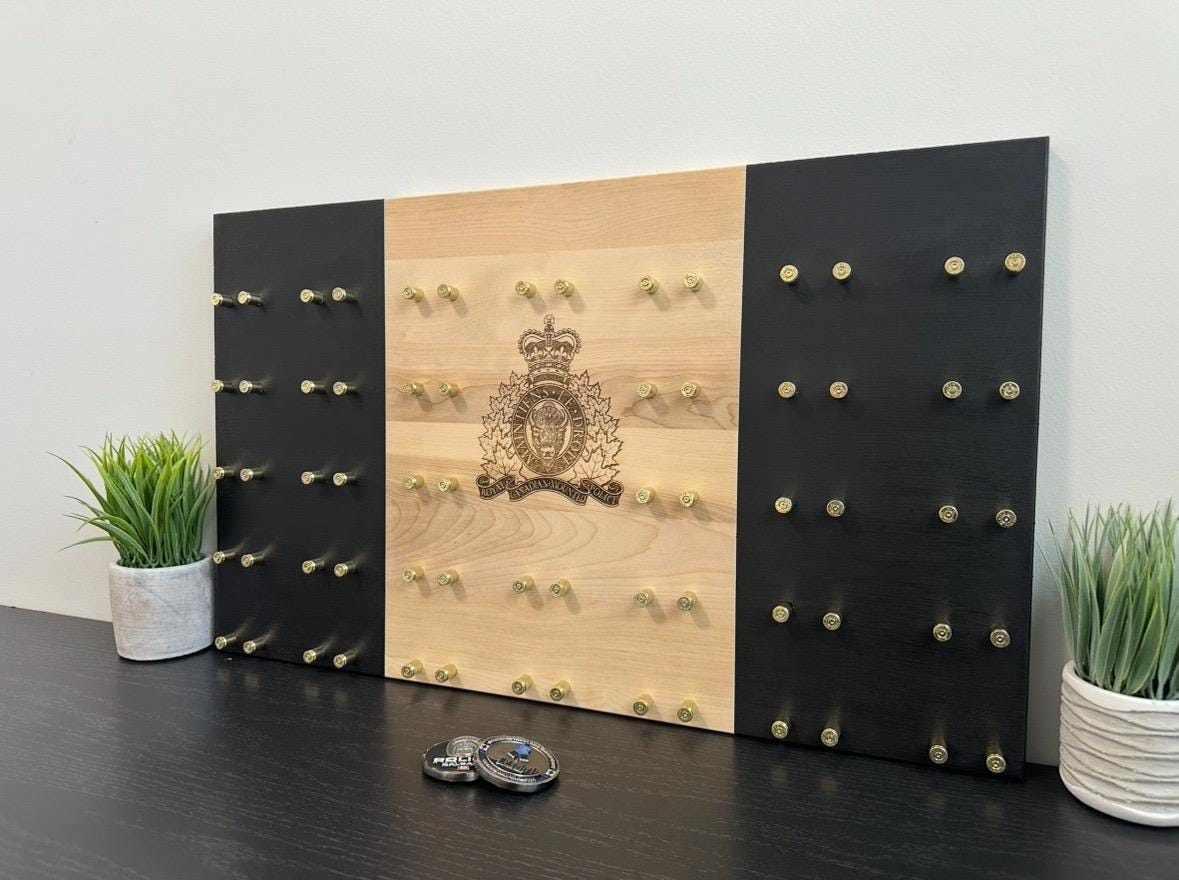 Personalized Police Challenge Coin Display: Engraved Agency Crest, Handmade