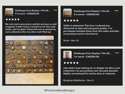 High-Capacity Vertical Challenge Coin Display | 20"x36" | 77 Coins