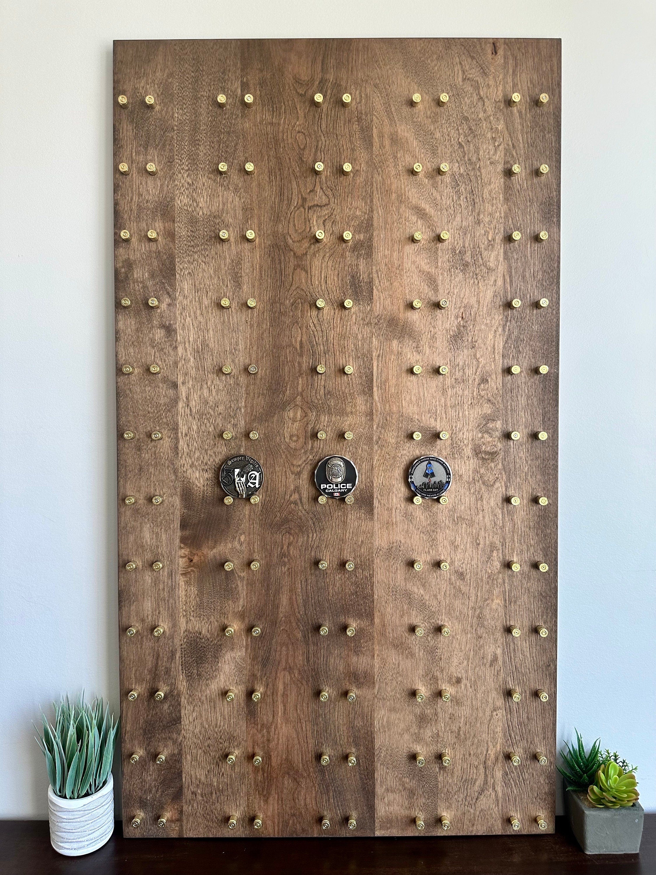 High-Capacity Vertical Challenge Coin Display | 20"x36" | 77 Coins