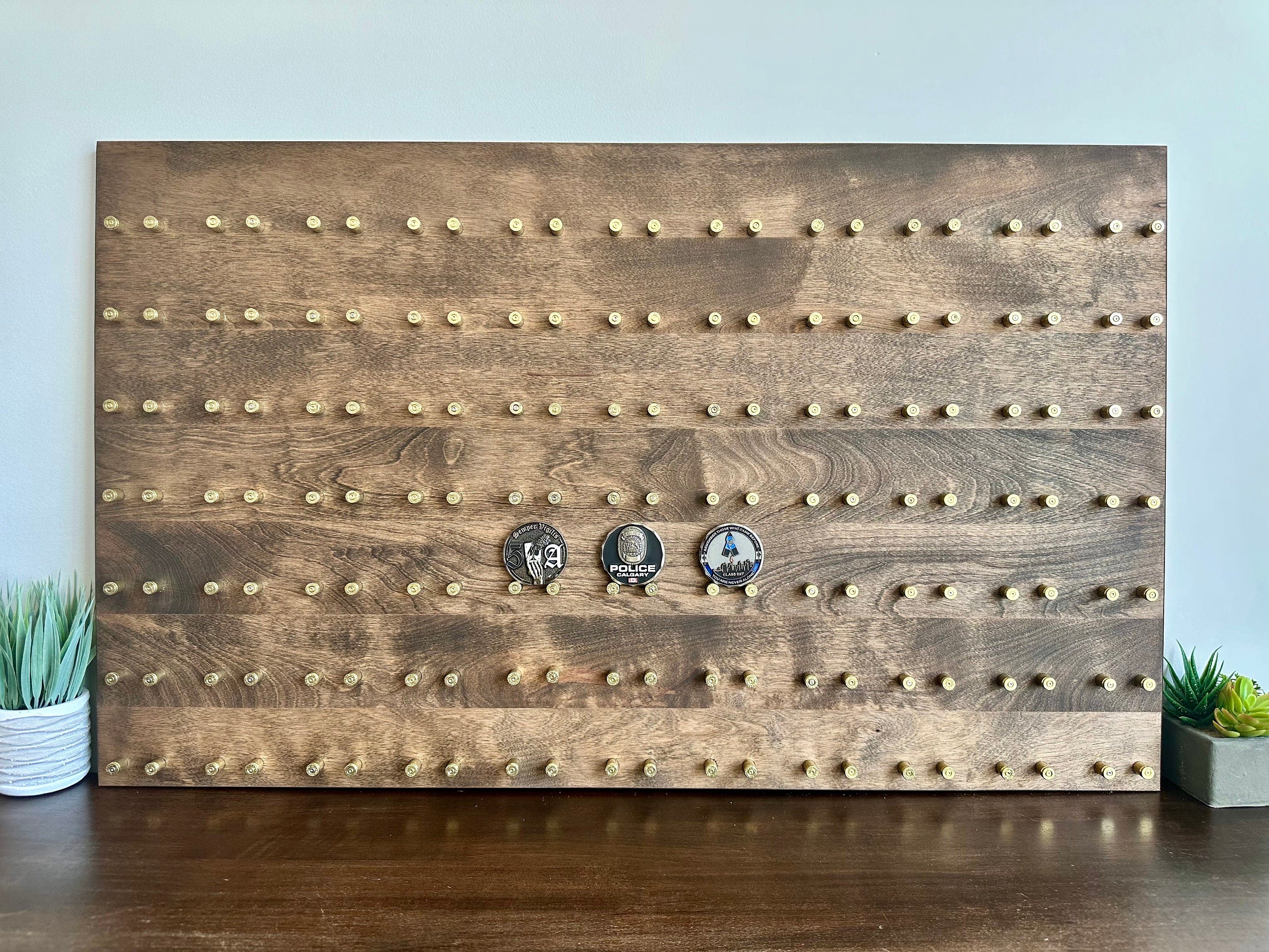 Premium High-Capacity Challenge Coin Display | 20"x36" | 77 Coins