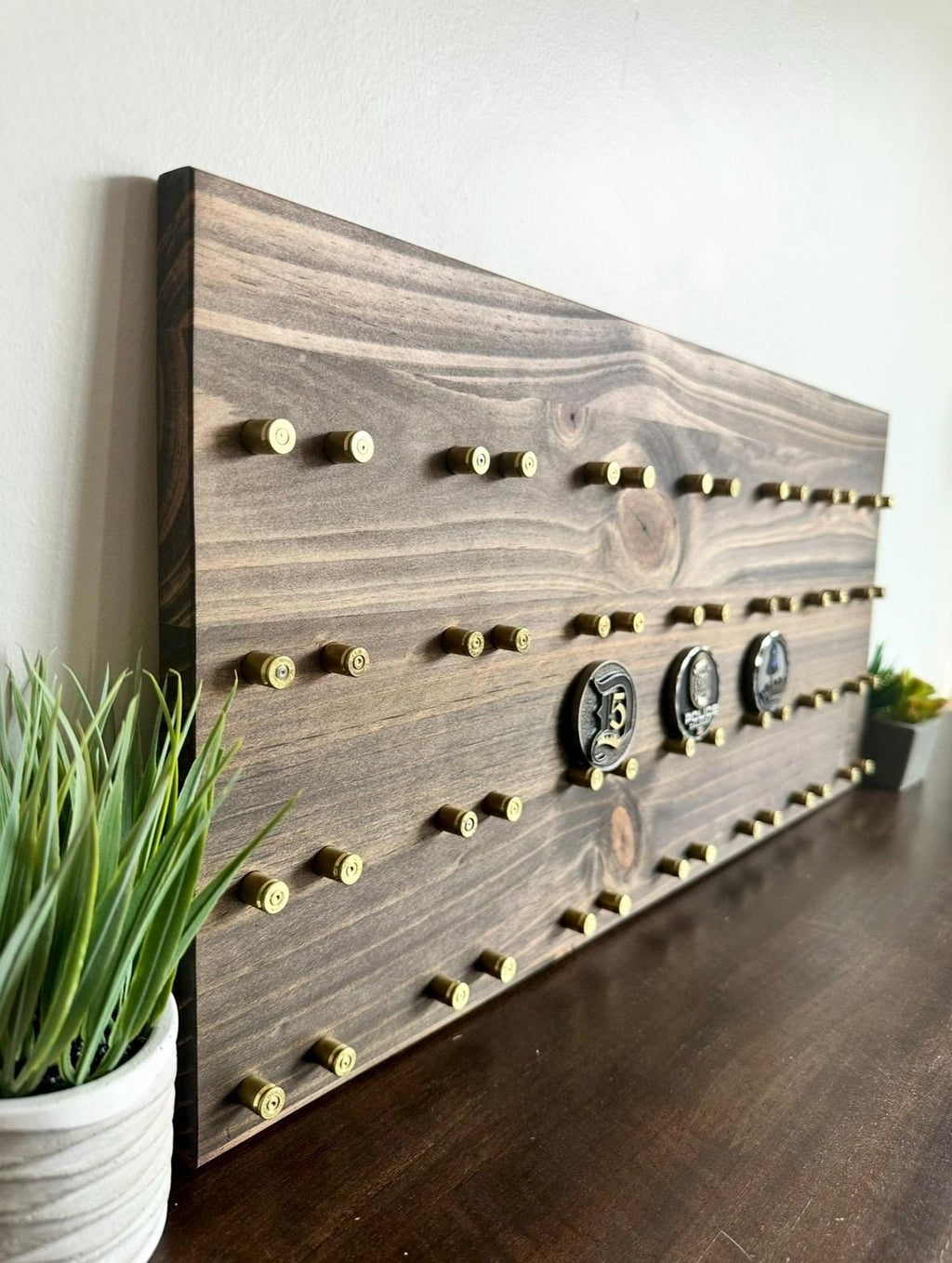 Wall Mount Horizontal Challenge Coin Display | 12"x24" | 28 Coins