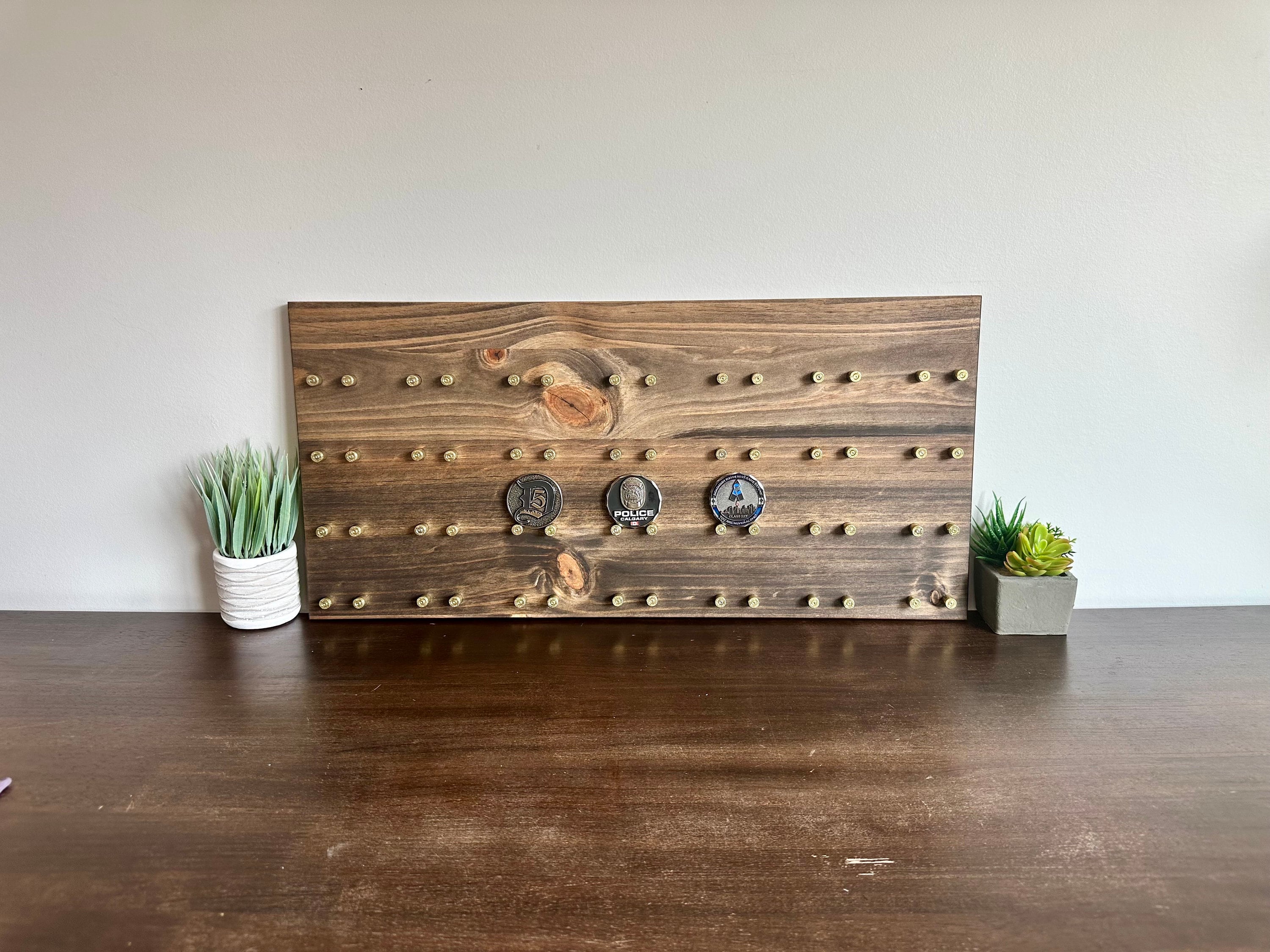 Wall Mount Horizontal Challenge Coin Display | 12"x24" | 28 Coins