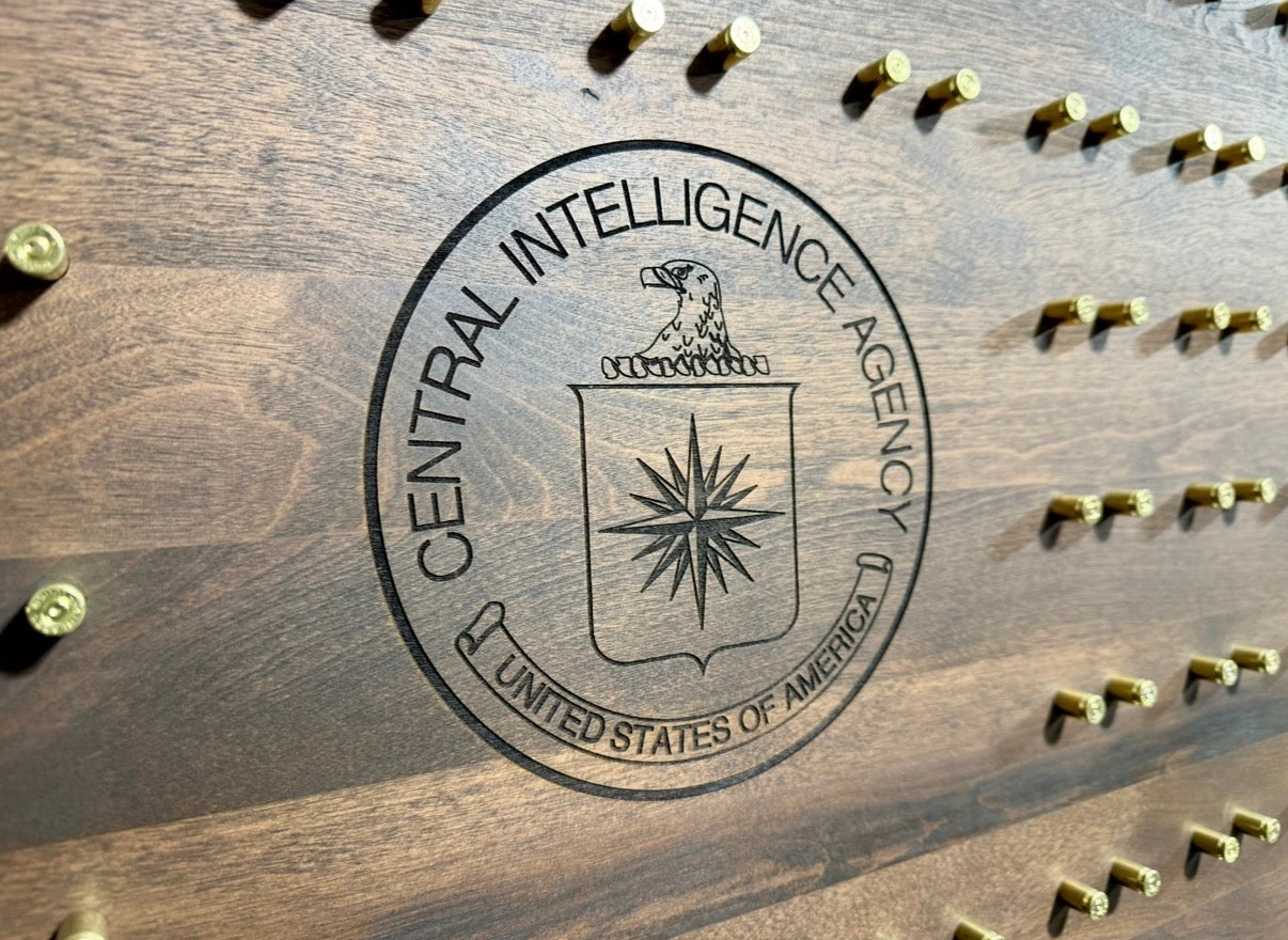 Central Intelligency Agency Custom Engraving Challenge Coin Display