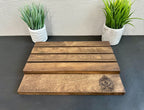 Rustic Wood Challenge Coin Display: Police Gift, Thin Blue Line
