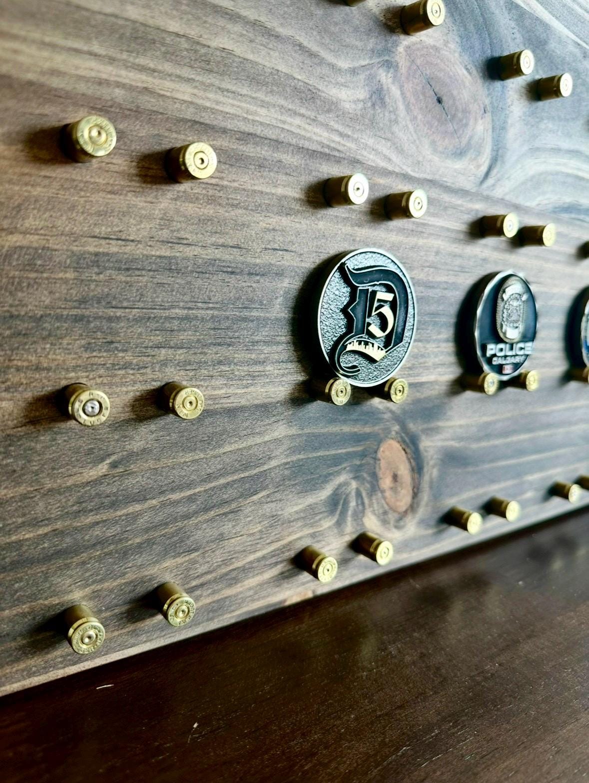 Wall Mount Horizontal Challenge Coin Display | 12"x24" | 28 Coins