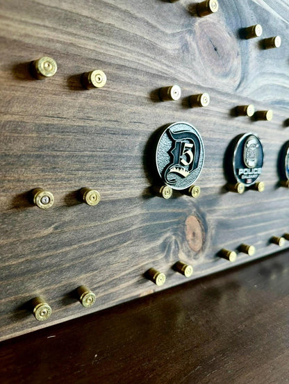 Wall Mount Horizontal Challenge Coin Display | 12"x24" | 28 Coins