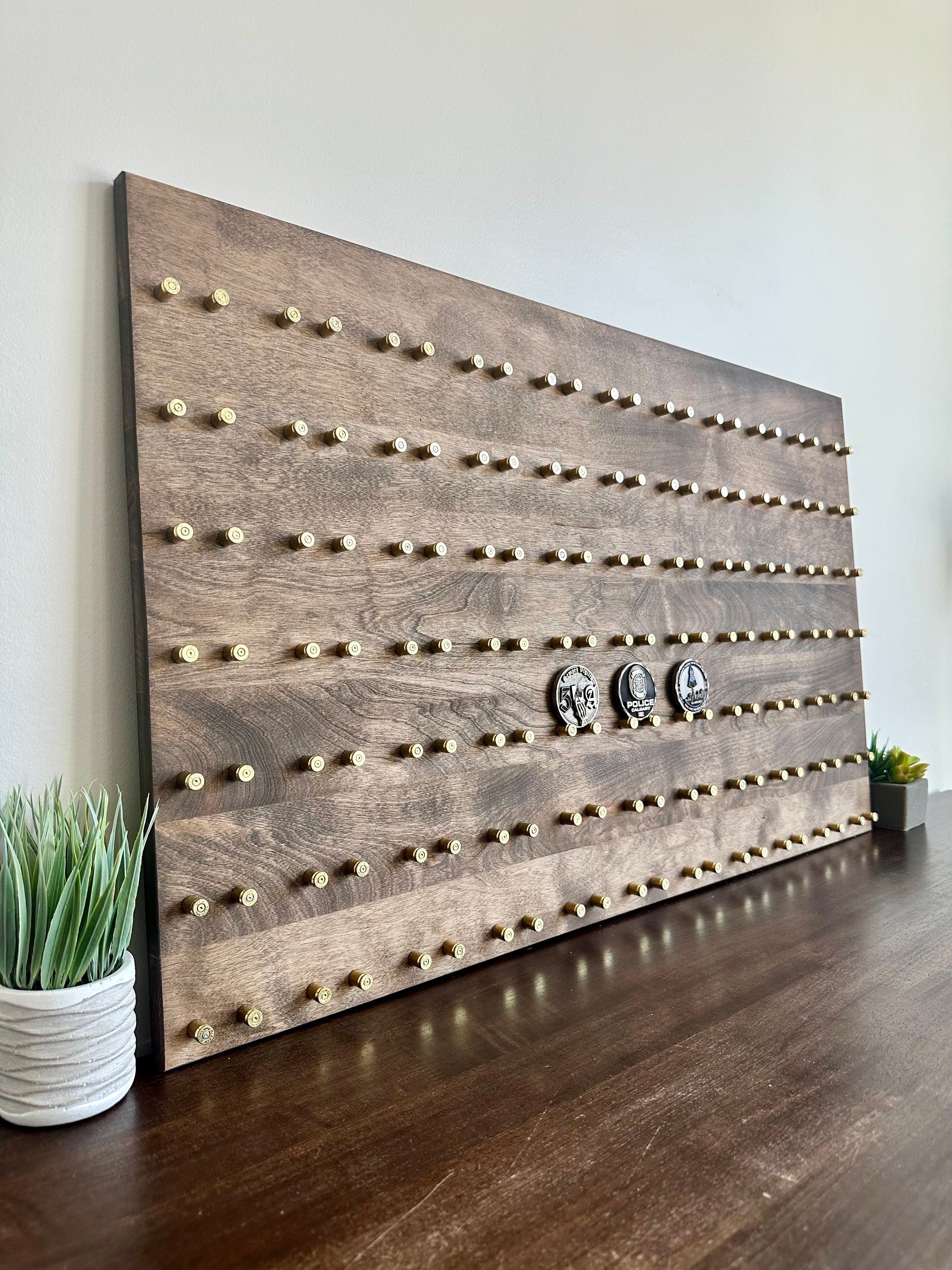 Premium High-Capacity Challenge Coin Display | 20"x36" | 77 Coins