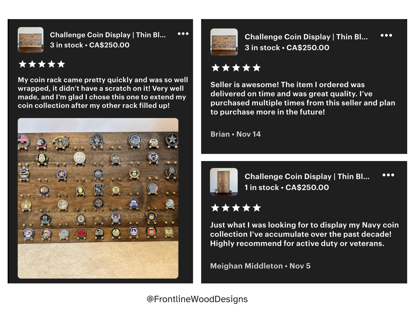 Large Challenge Coin Display for Police, Military & First Responders
