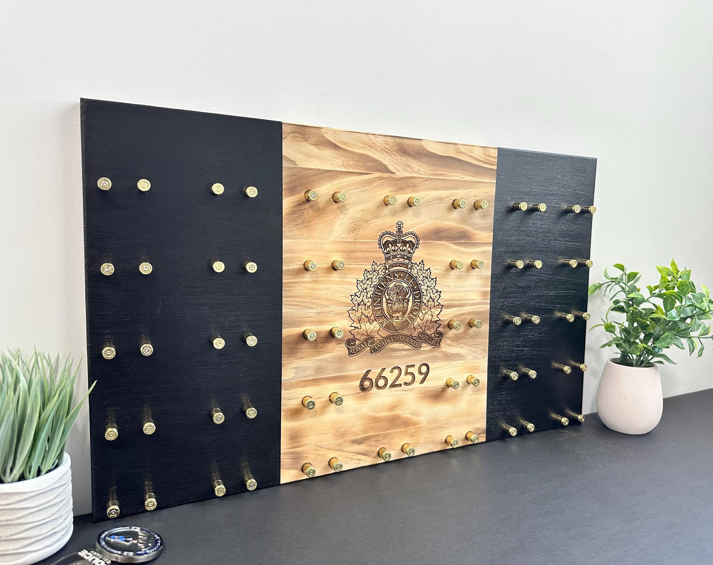 Rustic Challenge Coin Display for Police & First Responders